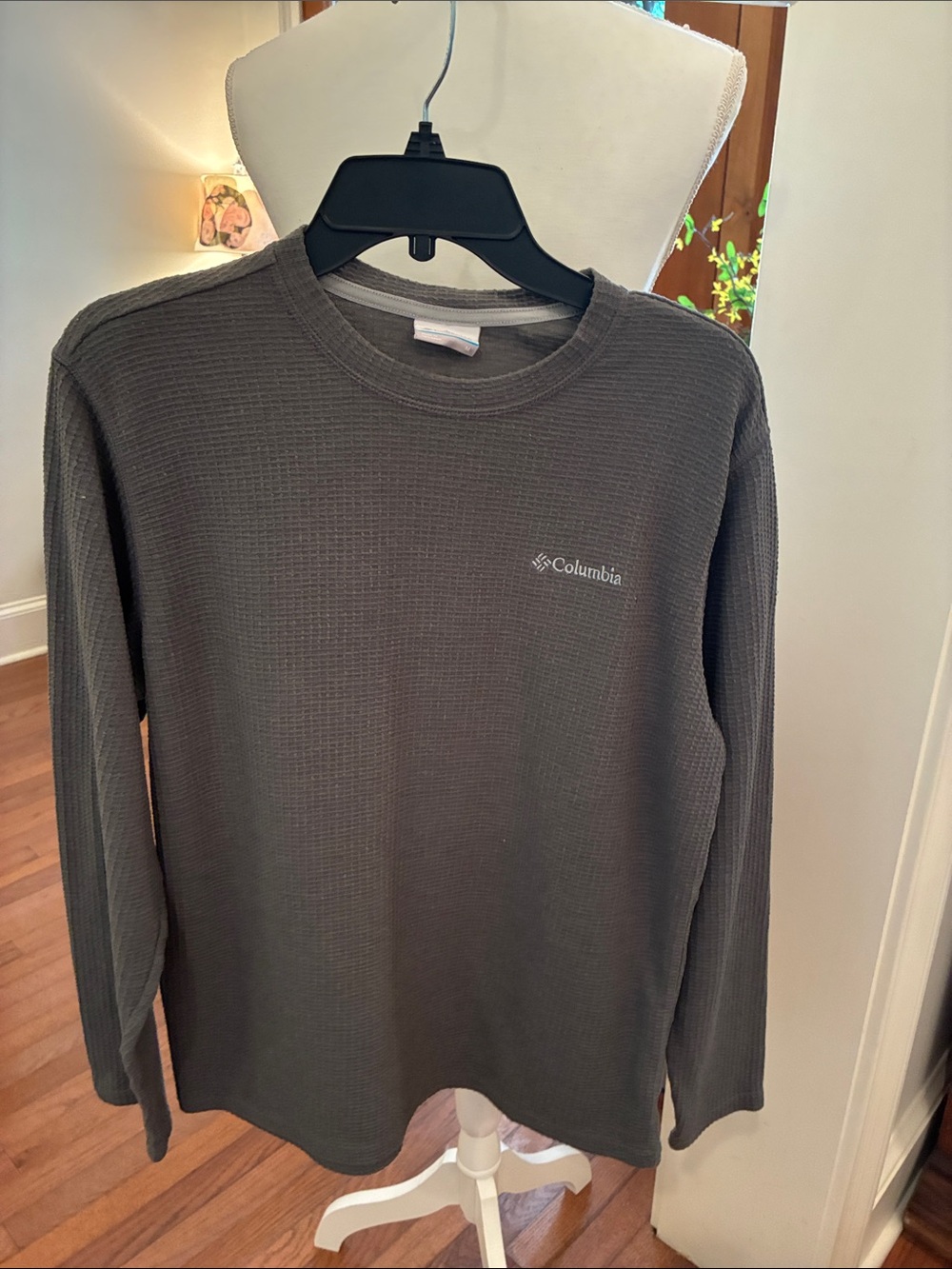 Columbia Men's Long-Sleeve Waffle Crew - Grey Size M